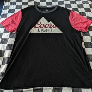 Coors Light Men 3XL Black Red Shirt Cotton Blend Mountains